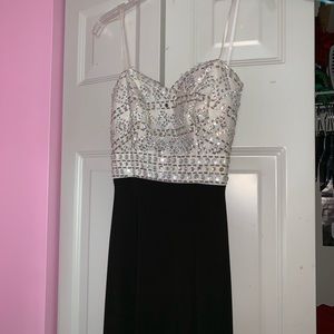 Black and white prom dress